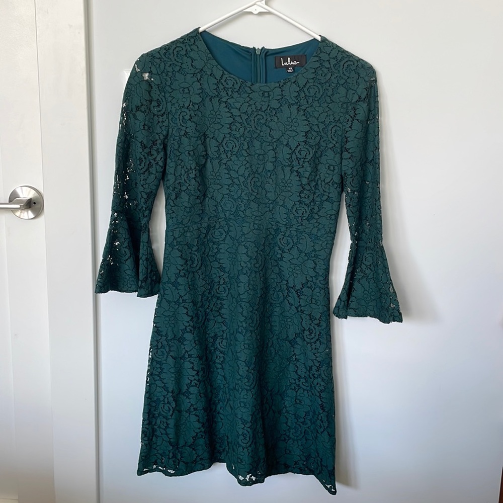Flair lace green Lulu’s dress - XS